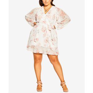 City Chic Womens Trendy Plus Size Delicate Rose Dress